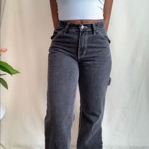 Ash-Black Flared Bottom Jeans